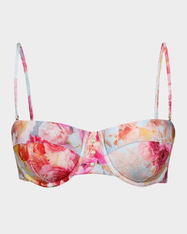 Alexandria Soft Cloud Floral Bikini Top